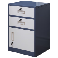 晋舰铁皮文件柜矮柜办公柜家用储物柜档案柜资料柜桌下抽屉柜灰白二斗