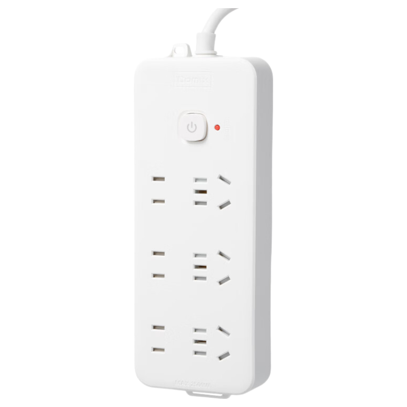 齐心 PCP-W628 延长线插座 6位21孔 总控全长3.0米 白