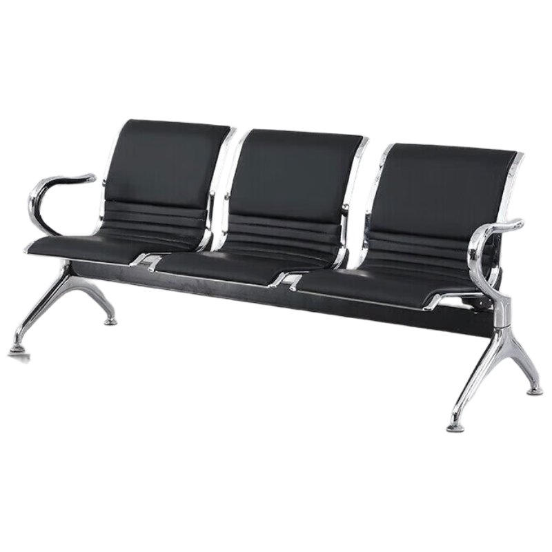 锦北机场椅候诊椅输液椅公共座椅医院坐凳全垫休息椅等候椅三人位黑色