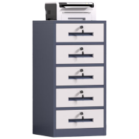 晋舰铁皮文件柜矮柜办公柜家用储物柜档案柜资料柜桌下抽屉柜灰白五斗