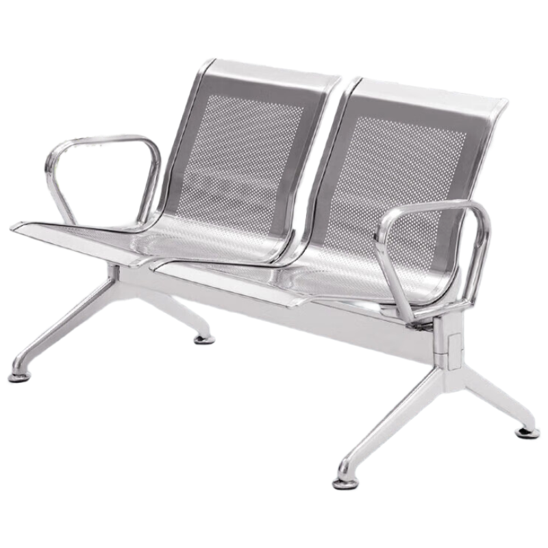 戴劲不锈钢排椅加固加厚公共连排休息椅输液椅机场椅全不锈钢两人位