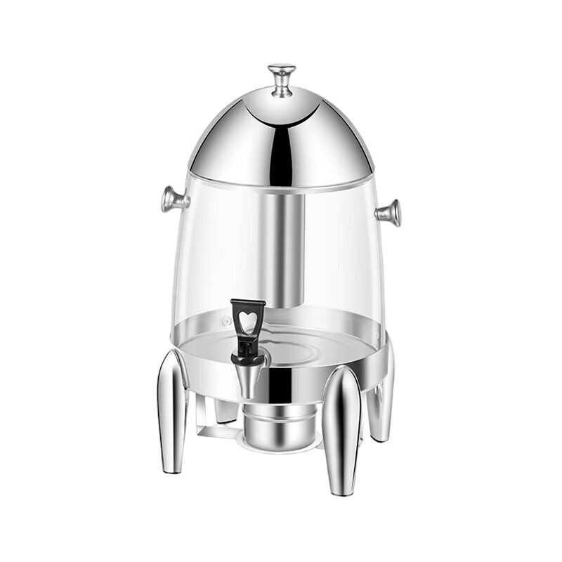 酒店商用果汁鼎不锈钢咖啡鼎电加热牛奶鼎 自助餐饮料机豆浆 12L 果汁桶不锈钢桶身[带电热板]