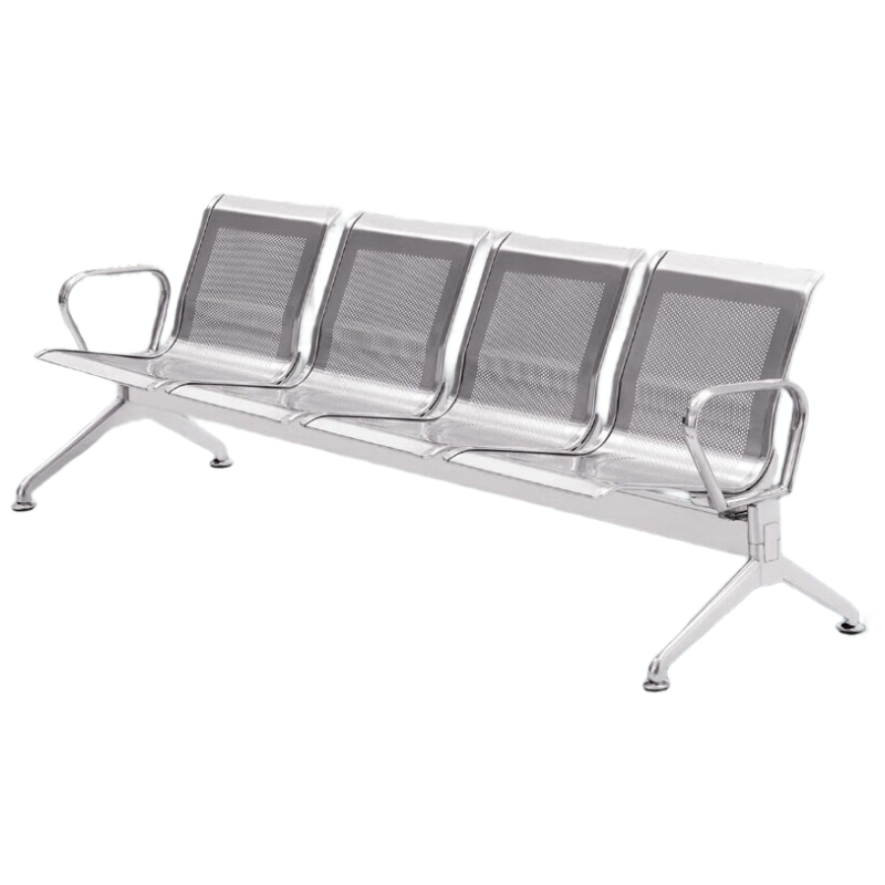 戴劲不锈钢排椅加固加厚公共连排休息椅输液椅机场椅全不锈钢四人位