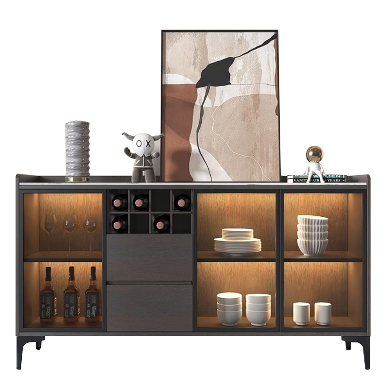 苏宁 质凡 现代简约岩板储物柜家用置物架餐边橱柜/ZF-CG026/1580*350*950mm