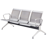 锦北不锈钢排椅加固加厚公共连排休息椅输液椅机场椅铁横梁三人位