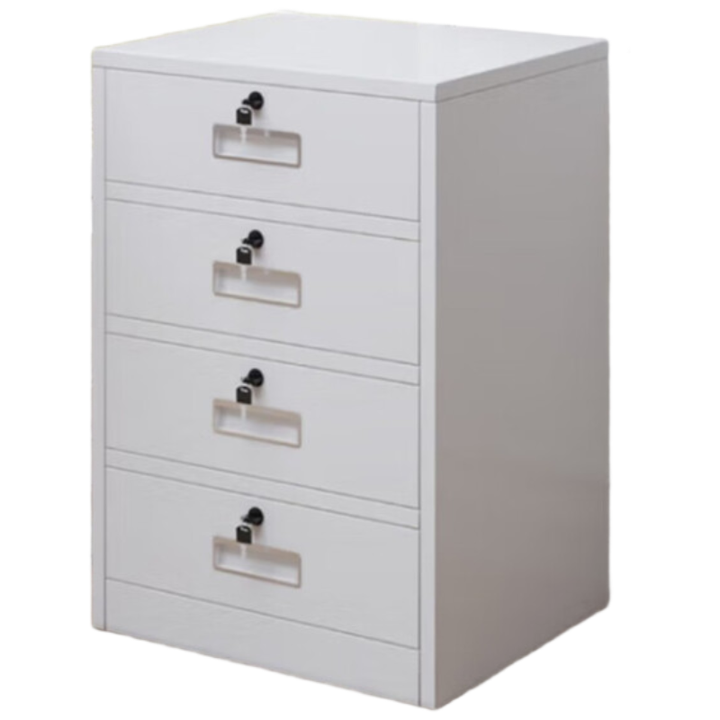 晋舰铁皮文件柜矮柜办公柜家用储物柜档案柜资料柜桌下抽屉柜白色四斗