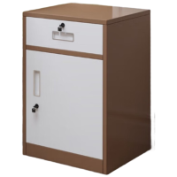 晋舰铁皮文件柜矮柜办公柜家用储物柜档案柜资料柜桌下抽屉柜咖白一斗