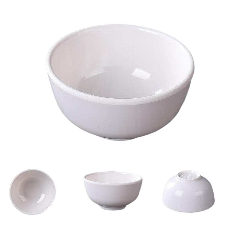 密胺碗白色小碗汤碗商用米饭碗餐厅饭店酒店火锅店专用瓷碗餐具 4英寸 白色饭碗