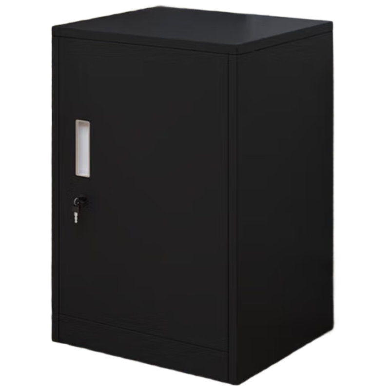 晋舰铁皮文件柜矮柜办公柜家用储物柜档案柜资料柜桌下抽屉柜黑色单门