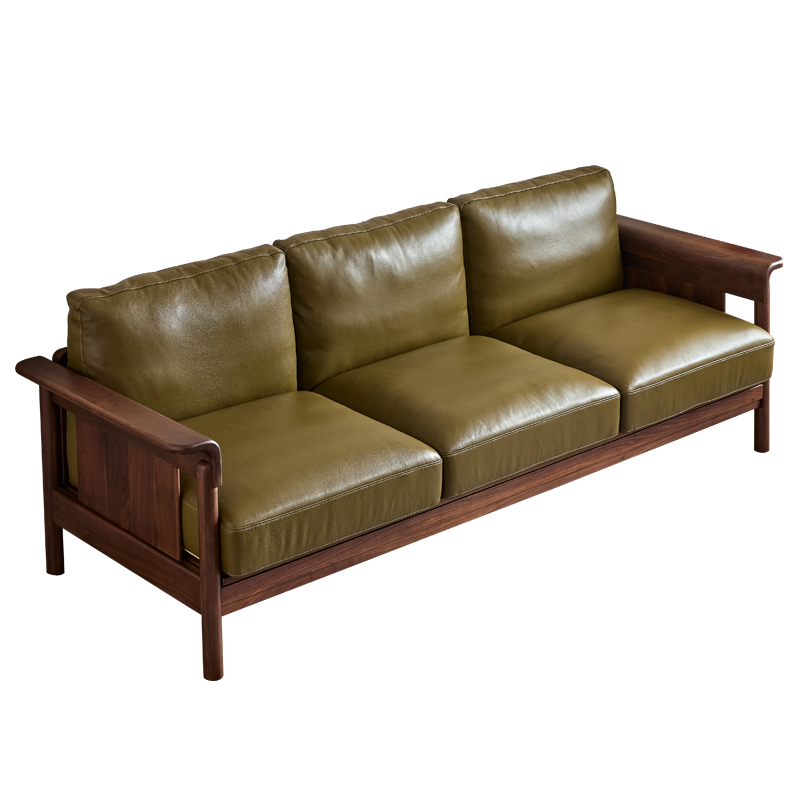 林间雀简约现代实木一字型沙发高密度海绵填充可拆洗设计40千克重