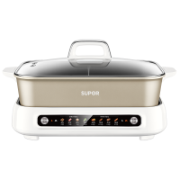 苏泊尔(SUPOR)分区控温电火锅 鸳鸯锅多功能家用火锅专用锅 分体电煮锅涮肉锅6L速沸电子智能火锅锅H60FC883Y