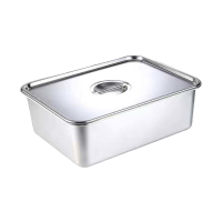 特厚加深316不锈钢平底方盘长方形托盘烤鱼商用烧烤电磁炉用方盆 316特厚深度带盖 7cm 长50宽35cm