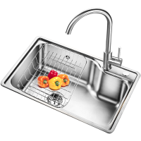 欧琳(OULIN) 水槽大单槽厨房纳米洗菜盆304不锈钢枪灰洗菜池72450H_720mm*450mm