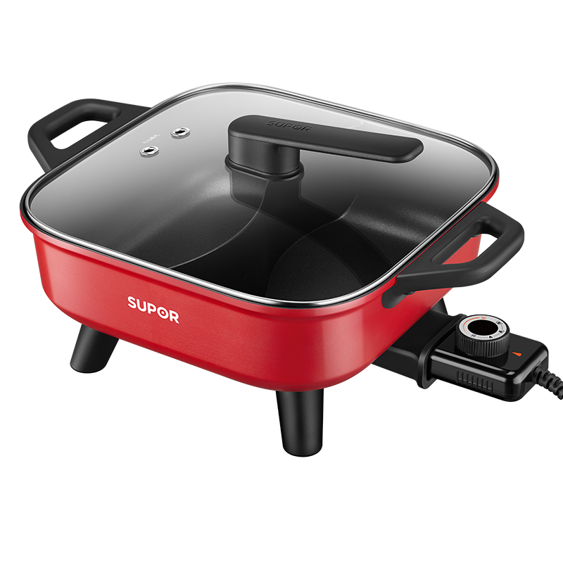 苏泊尔(SUPOR)鸳鸯电火锅火锅专用锅 电煮锅煎烤涮肉一体锅 家用多功能锅6.5L火锅锅 H65FK984Y