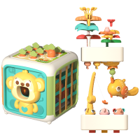 婴儿早教忙碌多面体钓鱼塞塞乐积木宝宝手指精细动作训练玩具3750