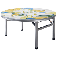 晋舰不锈钢内置转盘圆桌折叠圆桌带转盘1.6米内置1.1转盘全彩财运金鲤