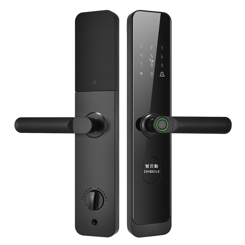 智贝勒V1Pro半自动指纹密码蓝牙开锁门铃码对讲智能锁