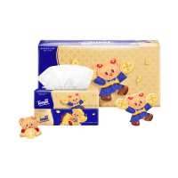 [得宝×黄油小熊联名]Tempo得宝无香联名印花抽纸4层80抽6包卫生纸 新春贺喜家用尝鲜装餐巾纸面巾纸纸巾