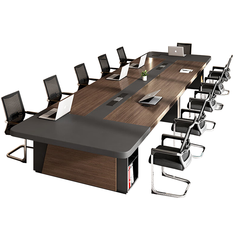 苏宁 质凡 长条桌现代简约会议桌/ZF-HYZ013/3500*1500*750mm 含12椅