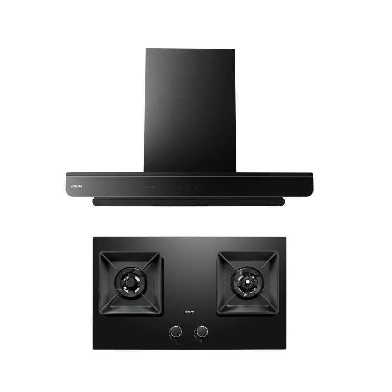 老板(Robam)[双子星E2P]欧式顶吸烟灶联动双腔变频大吸力油烟机28风量 E2P+D2P烟灶套餐 天然气