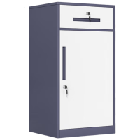 锦北铁皮文件柜矮柜资料办公柜带锁抽屉柜桌下收纳小柜子85高一抽灰白