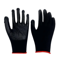 酷美智悦 半胶黑丁腈手套黑色均码 KM-FH288 双