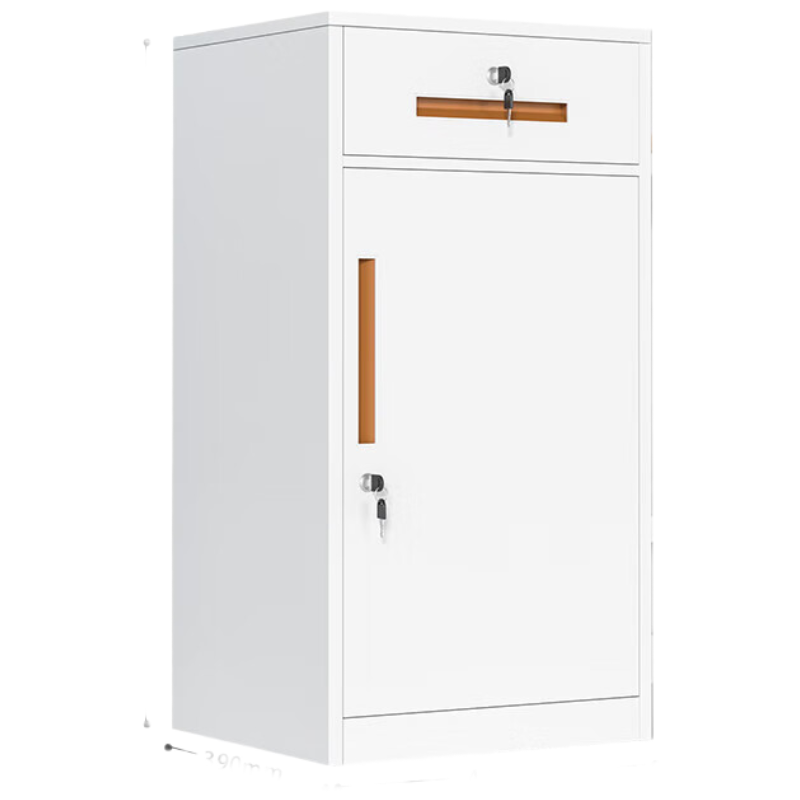 晋舰铁皮文件柜矮柜资料办公柜带锁抽屉柜桌下收纳小柜子85高一抽白色