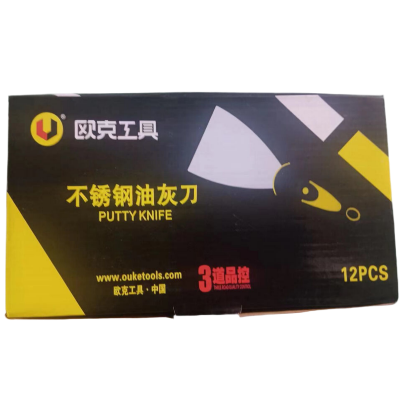 欧克 双色塑柄油灰刀铲刀清洁刀腻子刀 2.5寸OK-9681/把