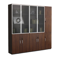 易企采 三门书柜(右) 办公室文件柜隔断储物柜 40*120*200CM 单位:组