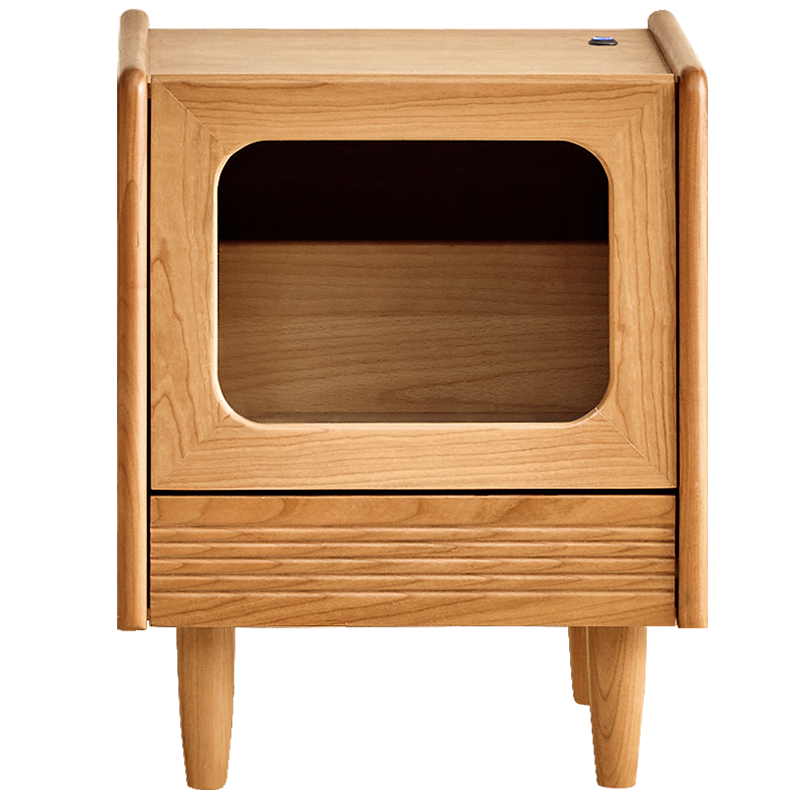 全友家居实木床头柜简约现代家用卧室床头收纳柜2024新款