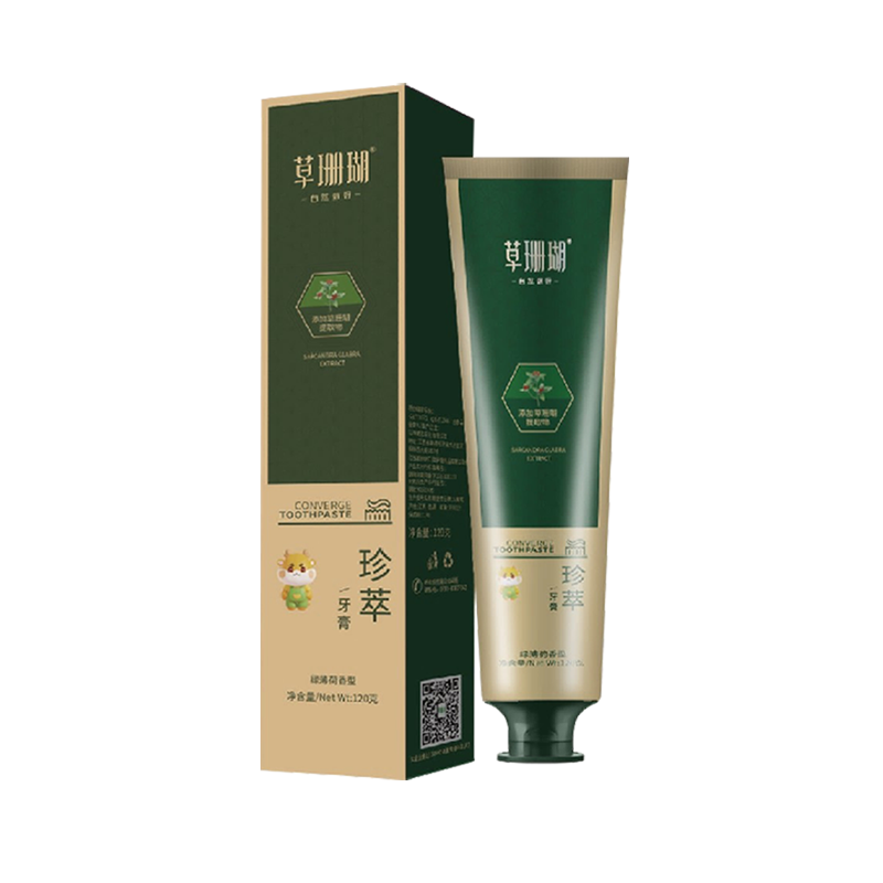 草珊瑚珍萃草本护理牙膏健龈护齿去牙渍减轻口臭清新口气120g