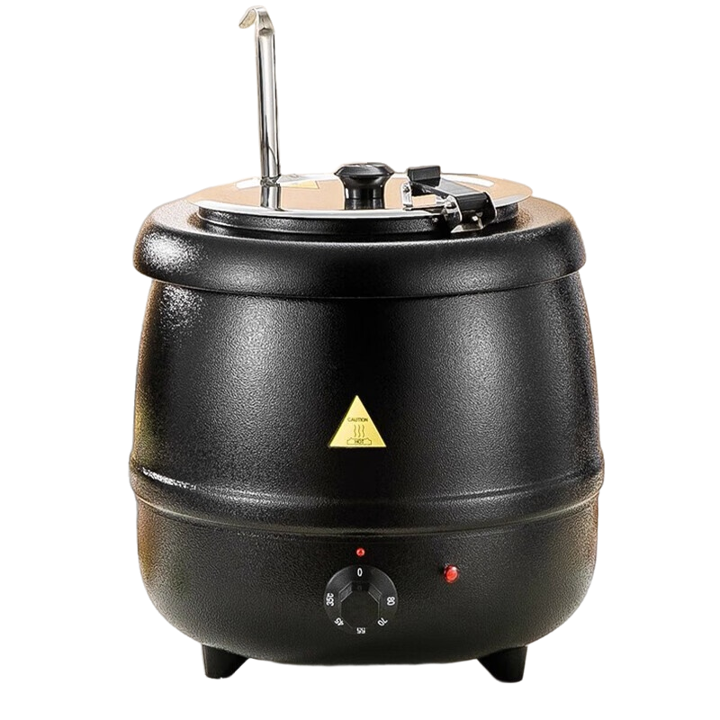 自助餐电子暖汤煲商用不锈钢电加热保温汤锅酒店早餐暖粥锅暖汤炉 13L不锈钢色-直型暖汤煲