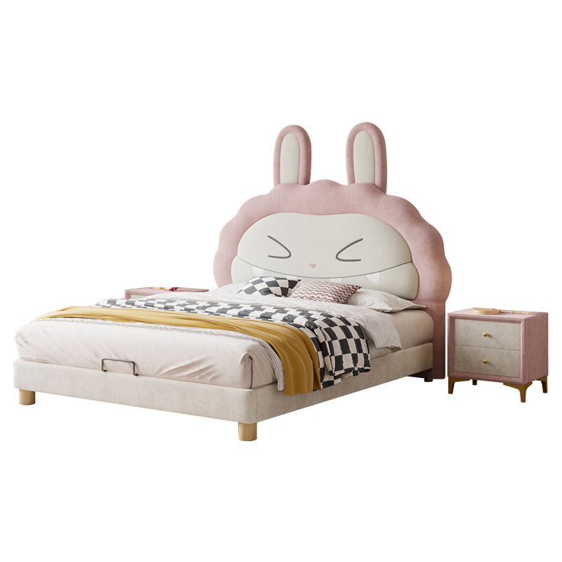 实木儿童床男孩女孩床单人床公主床卡通床简约现代儿童软包床