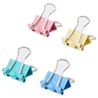 齐心 ZB0006 彩色易分类长尾票夹 6# 15mm 60只/筒 配 1筒装