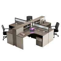 富力华驰 屏风工位 四人位+柜子 张