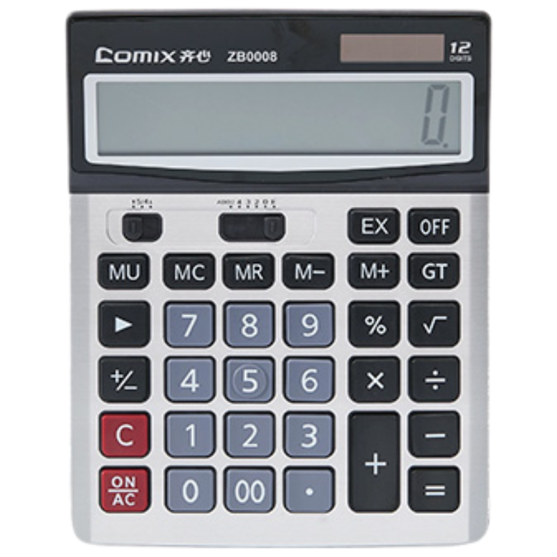 齐心 ZB0008 全能办公计算器 银 单个装