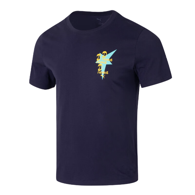 彪马(PUMA)男装新款运动服跑步健身训练舒适透气休闲短袖T恤634201-16 ZP