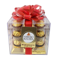 费列罗榛果威化巧克力18粒礼盒装七夕情人节生日礼物喜糖(配礼袋)