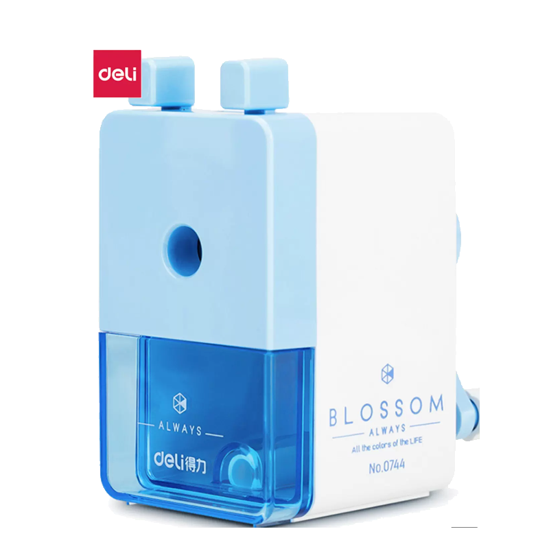 得力(deli)12只装学生卡通转笔刀卡通牛削笔刀铅笔密封门卷削卷笔刀 学生文具考试生日开学礼物 混色