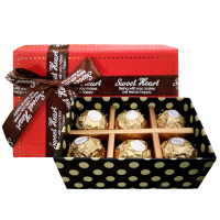 费列罗巧克力FerreroRocher费列罗榛果威化巧克力喜糖巧克力6粒装蝴蝶结纸盒礼盒装