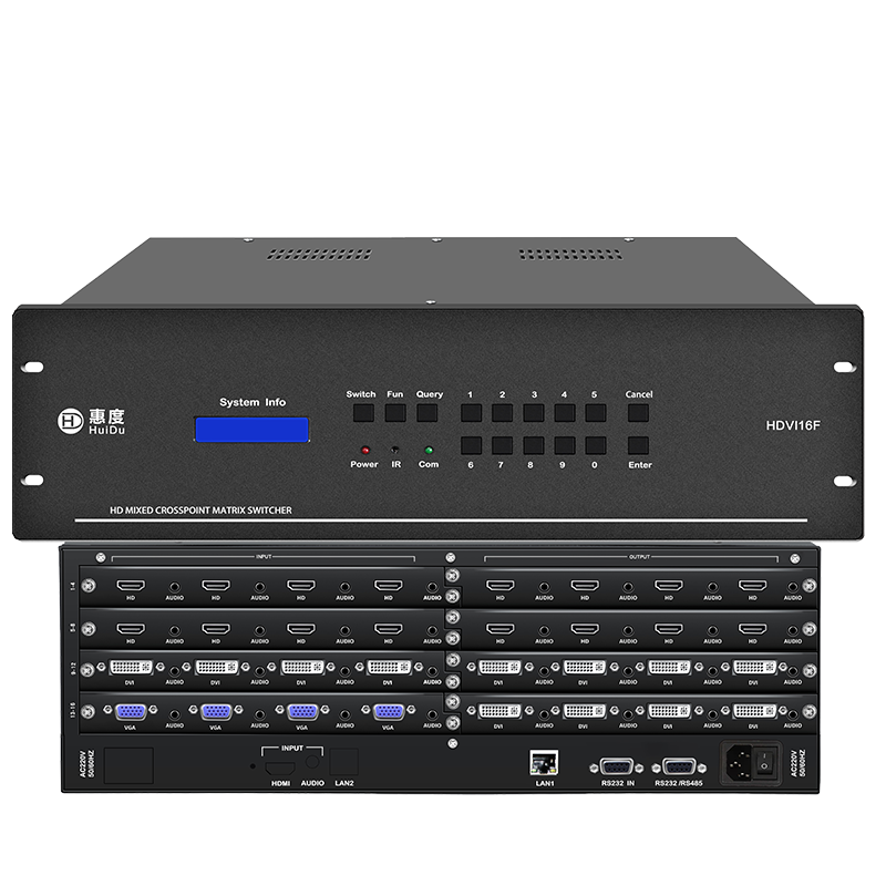 惠度智能中控系统 HDVI16F+plus 无缝切换矩阵 极简设计 视频会议主机箱