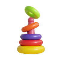 儿童迷你七彩彩虹塔叠叠套圈益智早教6个月以上1-3岁玩具礼物3750