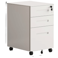 晋舰桌下活动柜铁皮文件柜可移动矮柜办公室储物柜资料床头柜白色一字