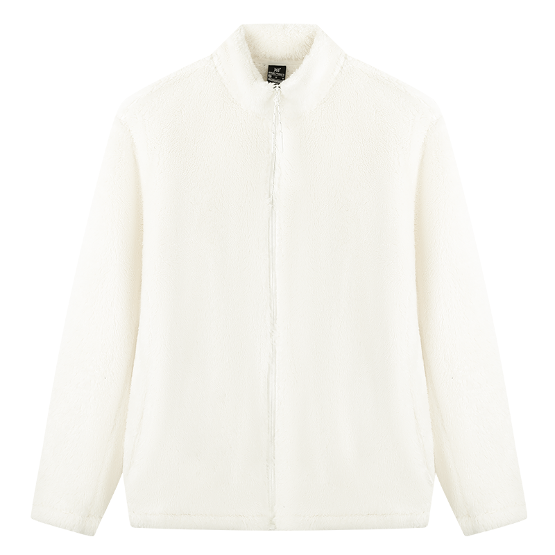 361°女装运动外套新款针织加绒外套女士轻便保暖纯白上衣