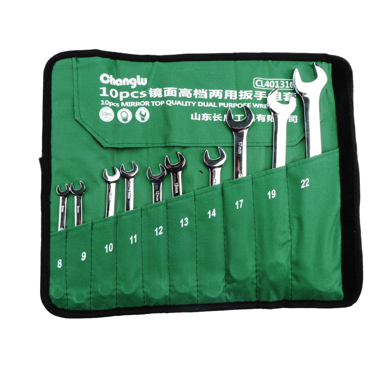 长鹿 镜面高档两用扳手组套 401310 (Cr-V)(帆布袋) 10PCS 套