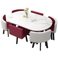 锦北长方形办公会议洽谈接待休闲桌椅组合培训休息区洽谈桌紫红色