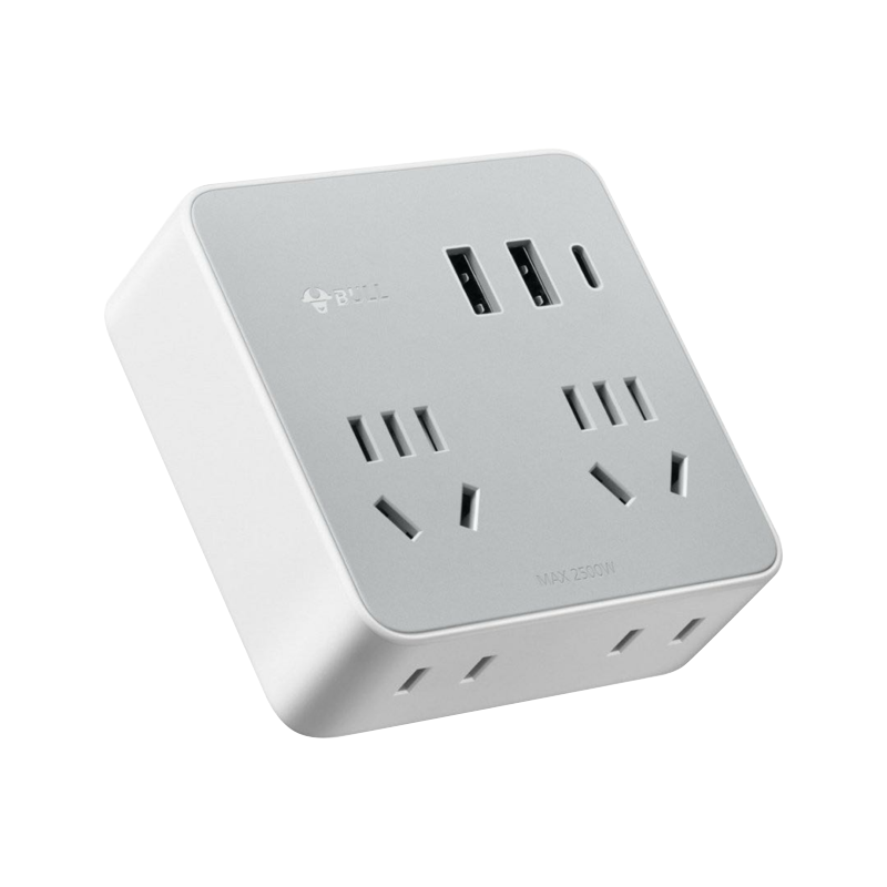 公牛86型一转多插座转换器面板带usb快充多功能多孔无线家用宿舍插排