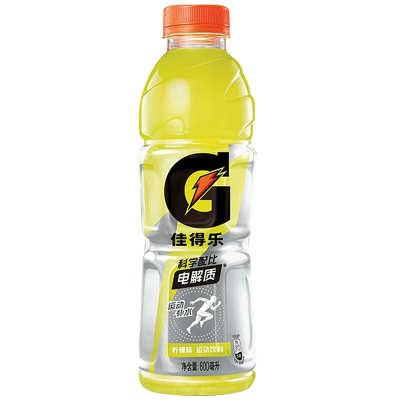 Gatorade佳得乐电解质饮料柠檬味功能饮料600ml*4瓶