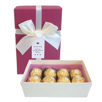 费列罗(Ferrero Rocher) 榛果威化巧克力蝴蝶结纸盒装8粒婚庆喜糖520情人圣诞节礼盒装