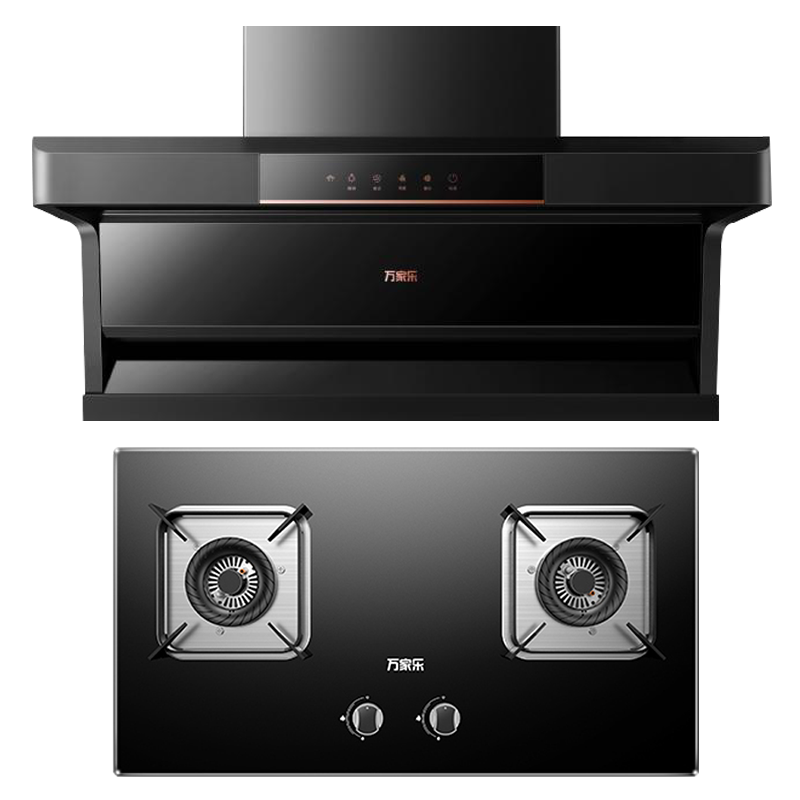 万家乐 烟灶厨电套餐装 升级23m³大吸力油烟机 新7型结构顶侧双吸 挥手智控 台嵌两用天然气灶AK5+AY6